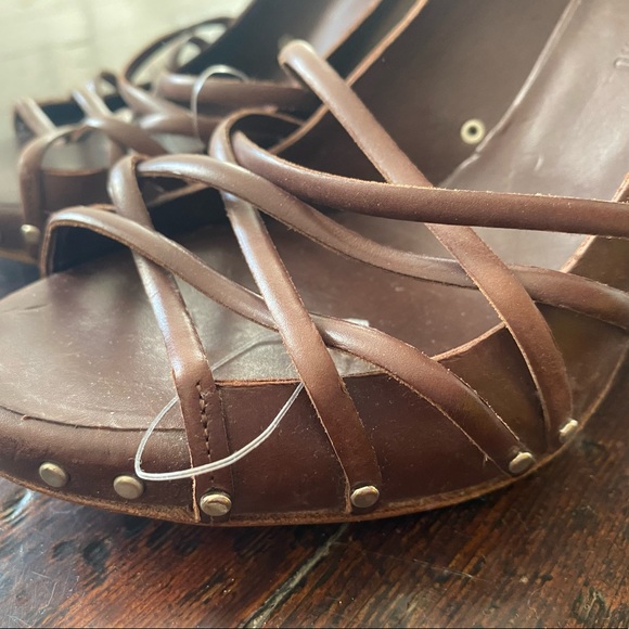 NWOT Veronique Branquinho ROOT BEER Brown Sandals - 39/8 -GLADIATOR INSPO Style - Picture 5 of 12